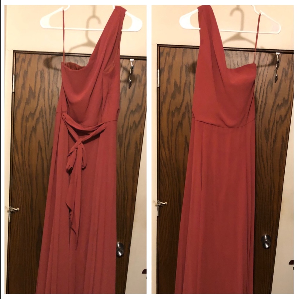 Amsale One Shoulder Bridesmaid Dress